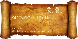 Kővári Ulrik névjegykártya