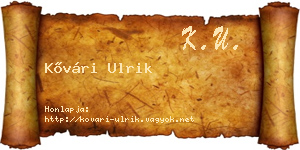 Kővári Ulrik névjegykártya